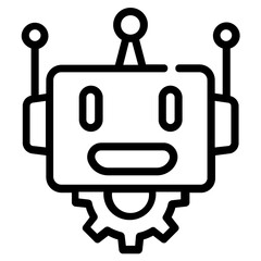 A premium outline icon of bot