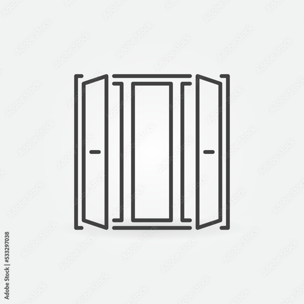 Poster vector opened window concept icon in thin line style
