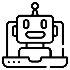 A premium outline icon of bot