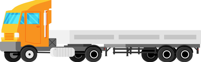 Large Empty Truck Tractor Trail