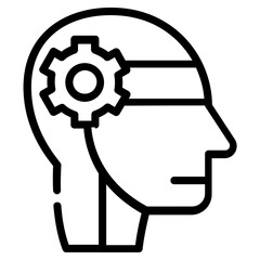 A linear icon design of ai mind 