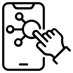 An outline icon of digital interaction