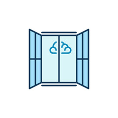 Cloud and Opened Window vector concept colored minimal icon