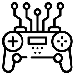 Modern outline icon of ai gaming 