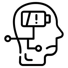 A linear icon design of ai mind 