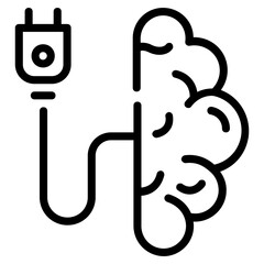 A linear icon design of ai mind 