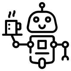 A premium outline icon of bot