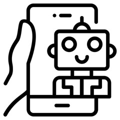 A premium outline icon of bot