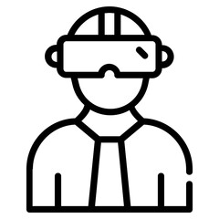 Modern line icon design of vr headset 