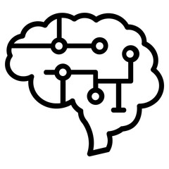 A linear icon design of ai mind 