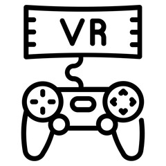 Modern line icon design of vr headset 