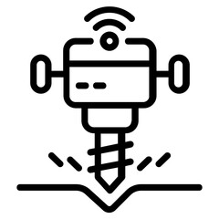 Download linear icon design of wireless jackhammer 