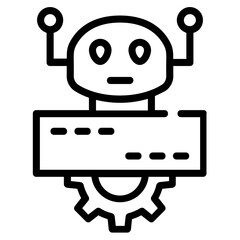 A premium outline icon of bot