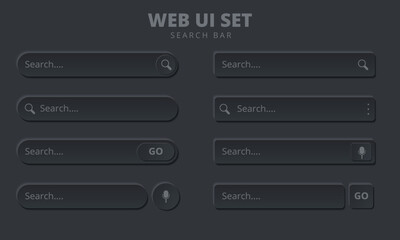 Set the search bar for UI design and web site search address and navigation bar vector 