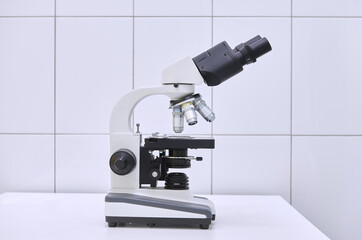 Microscope on a table in a medical laboratory