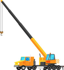 Crane Truck Isolated on White.
