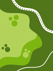 simple green flat backgrounds and textures with colorful abstract art creations, minimalist portrait poster design with aesthetic shapes. retro psychedelic style and Groovy hippie 90s background