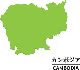 カンボジアの世界地図イラスト