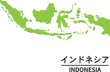 インドネシアの世界地図イラスト