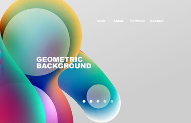 Abstract liquid background for your landing page design. Web page for website or mobile app wallpaper
