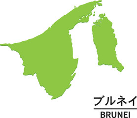 ブルネイの世界地図イラスト