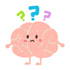 手描きの疑問がいっぱいの可愛い脳