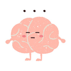 手描きの無言で固まる可愛い脳