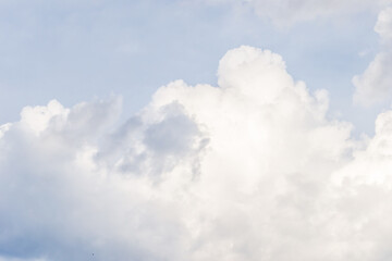 Obraz na płótnie Canvas Blue sky with white clouds over the Sea. Leptokarya, Greece.