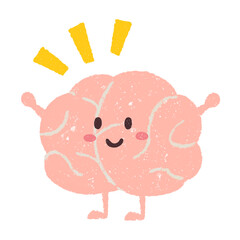 手描きのよろこぶ可愛い脳