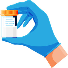 Test Tubes with Caps. Stool, Blood, Urine, Sperm.