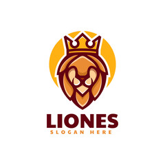 Vector Logo Illustration Lion Simple Mascot Style