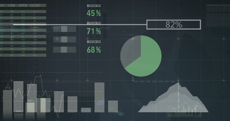 Image of data processing on black background
