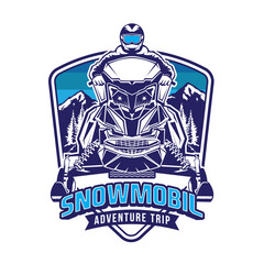 Snowmobil adventure vector illustration, perfect for tshirt and logo design