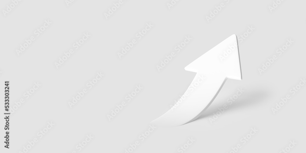 Poster growth up arrow chart 3d direction icon isolated on white success forward symbol background with sim