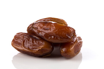 Date fruit close up isolated on white background