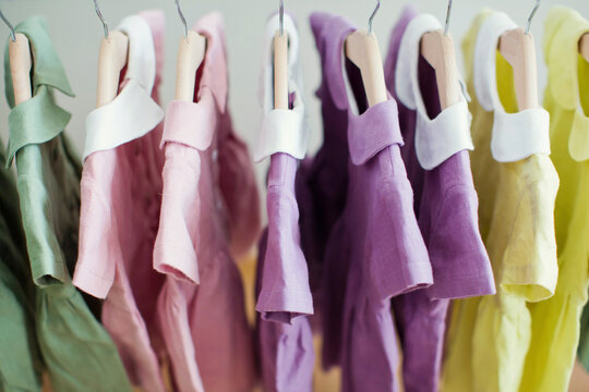 Colorful Dresses Hanging On Rack