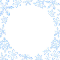 Fototapeta na wymiar Snow crystal wreath