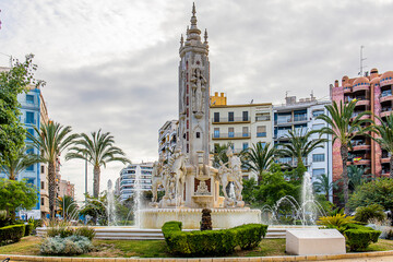 Luceros square in Alicante spain on a warm summer holiday day