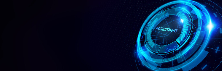 Obraz premium Business, Technology, Internet and network concept. Recruitment career employee interview business HR Human Resources concept. 3d illustration