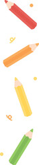 Cute pastel colored pencils border. Flat design illustration. Back to school concept.	