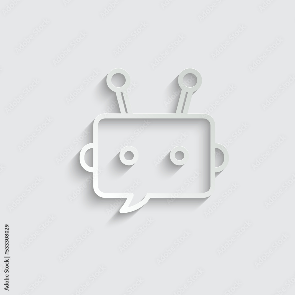 Poster chatbot vector icon chat robot sign
