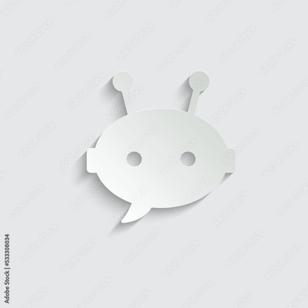 Poster chatbot vector icon chat robot sign