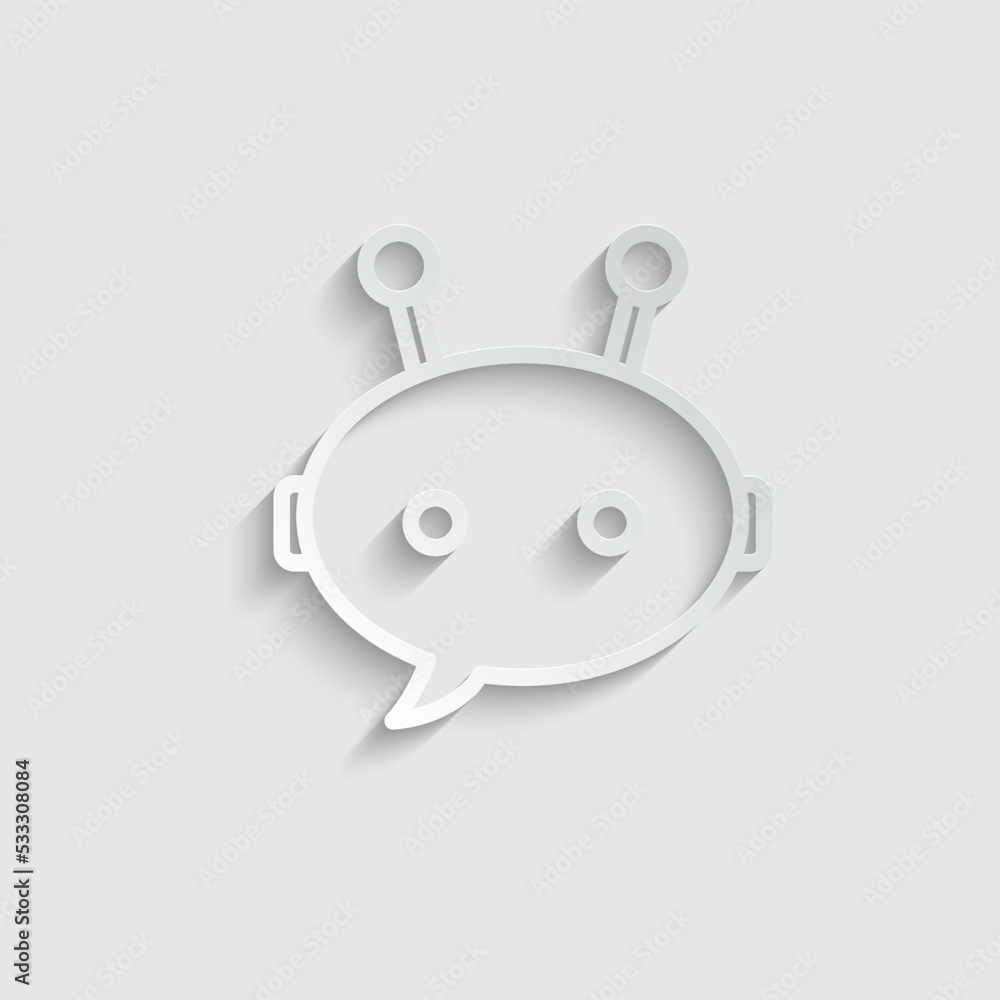 Poster chatbot vector icon chat robot sign