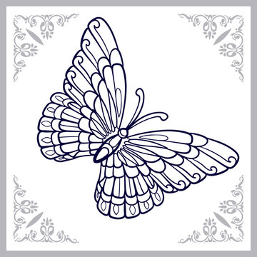 Butterfly mandala arts isolated on white background
