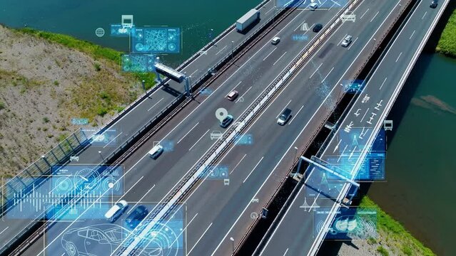 Transportation and technology concept. ITS (Intelligent Transport Systems). Mobility as a service.