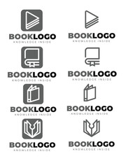 icon flat design book logo collection