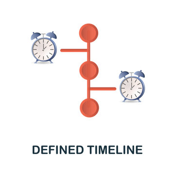 Defined Timeline icon. 3d illustration from corporate development collection. Creative Defined Timeline 3d icon for web design, templates, infographics and more