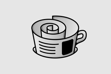 newspaper coffee logo with news theme