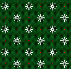 Fototapeta na wymiar Ugly sweater Christmas party border. Knitted background pattern scandinavian ornaments.