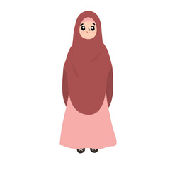 Girl with pink hijab syari